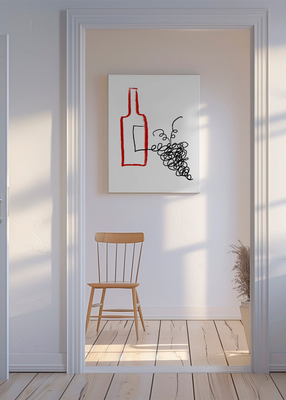 Køkkenkunst flaske og stiliseret klase