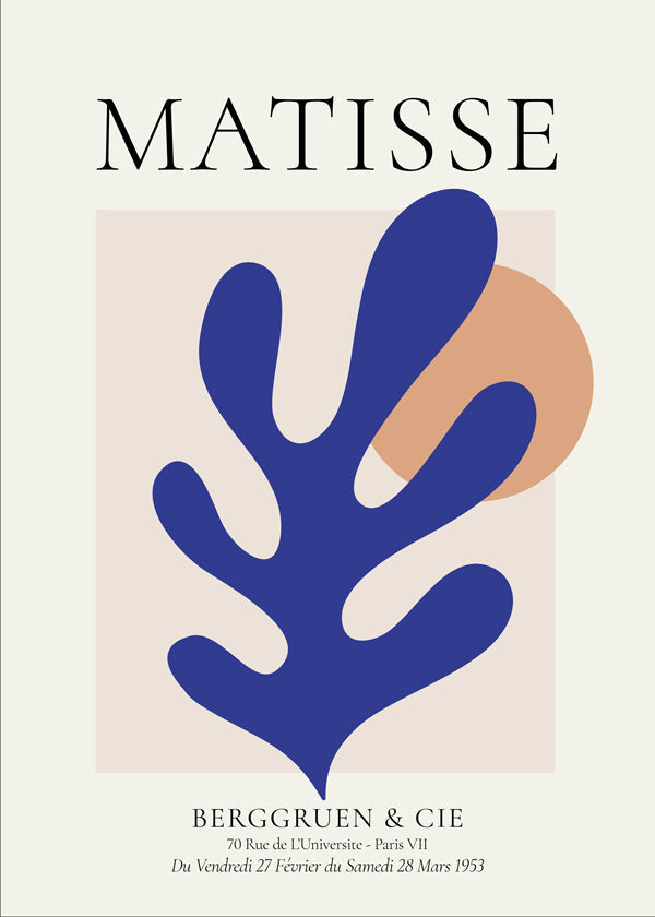 Illustration Matisse blåt blad