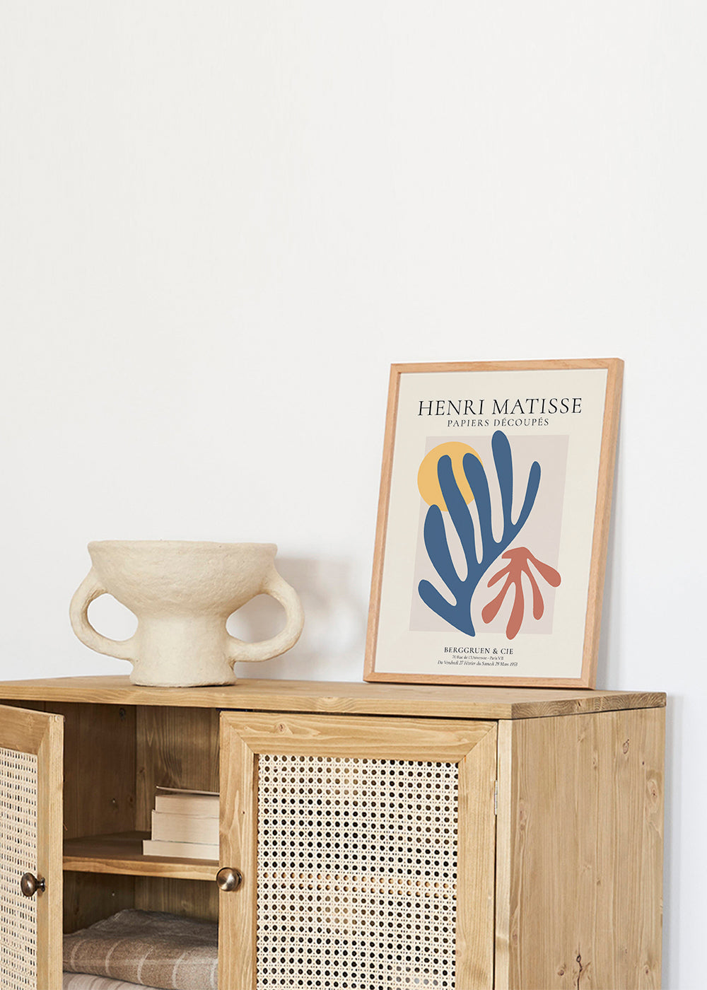 Botanisk tryk Matisse: udskæringer blå og koral
