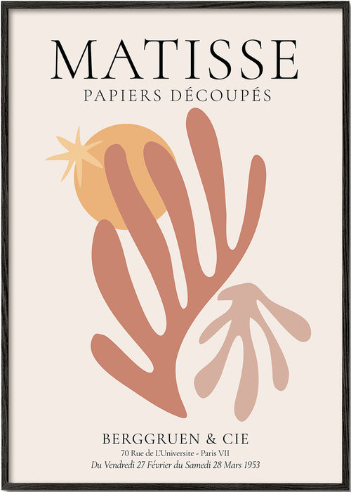 Botanisk plakat Matisse udklip varme toner