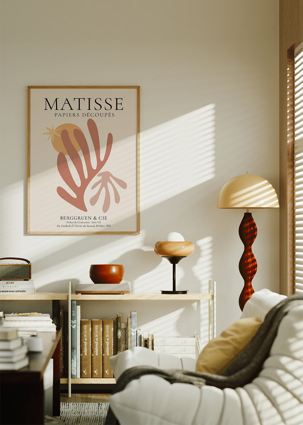 Botanisk plakat Matisse udklip varme toner
