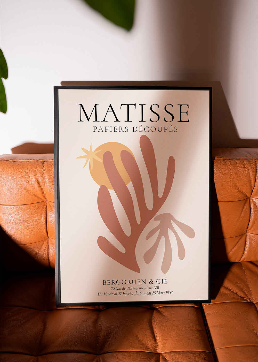 Botanisk plakat Matisse udklip varme toner