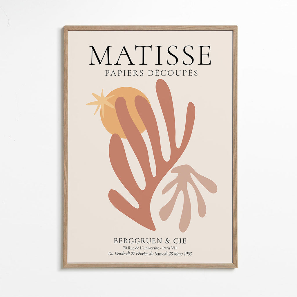 Botanisk plakat Matisse udklip varme toner