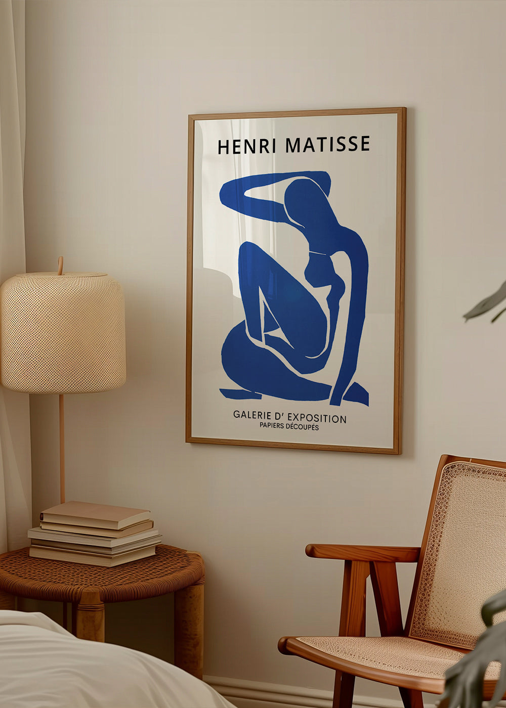 Illustration af blå kvindelig figur udskåret