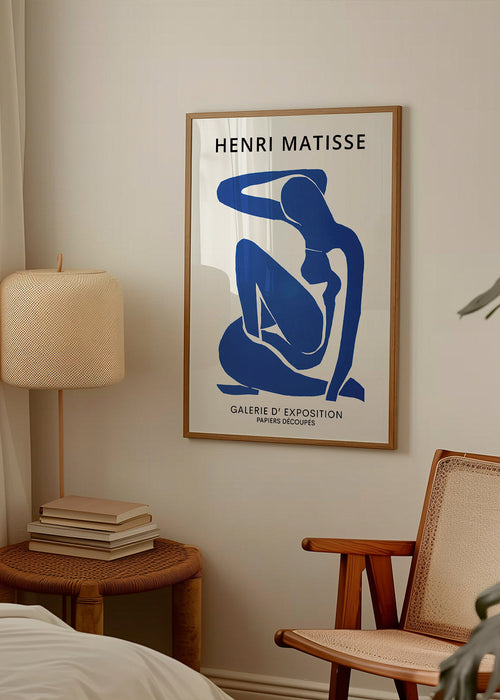 Illustration af blå kvindelig figur udskåret
