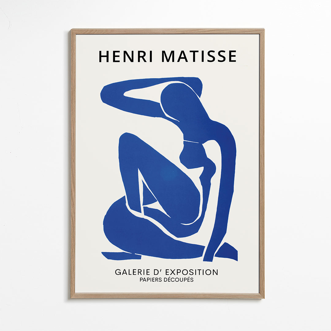 Illustration af blå kvindelig figur udskåret