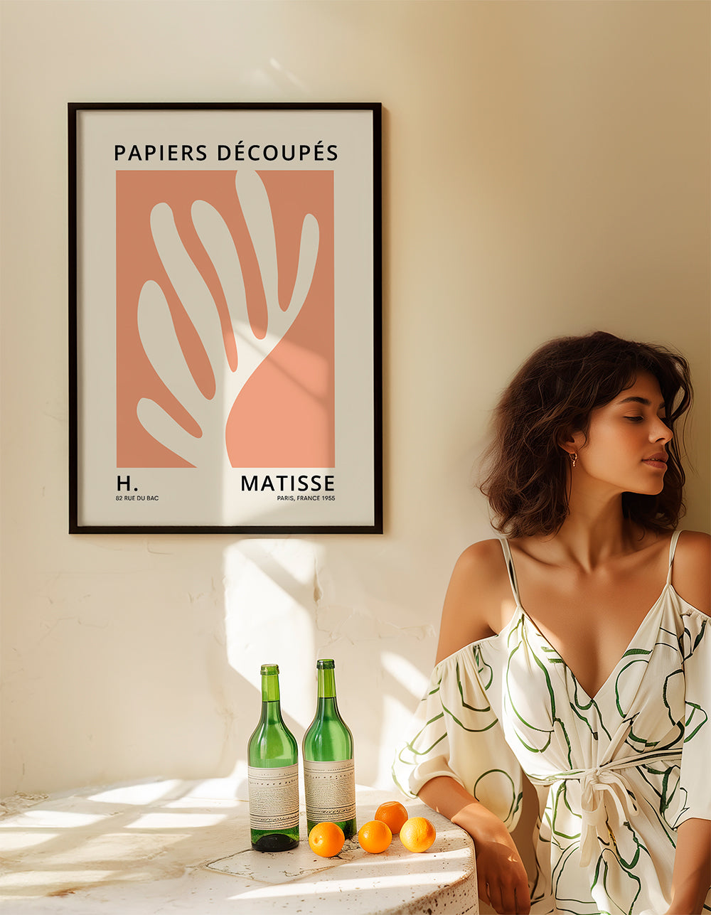 Botanisk print Matisse papir klippet orange