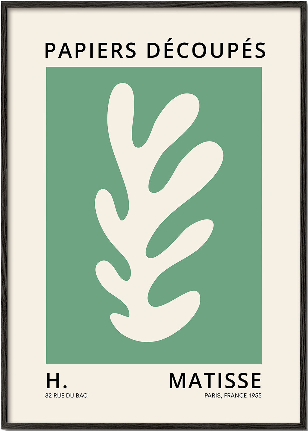 Botanisk plakat med udskåret blad