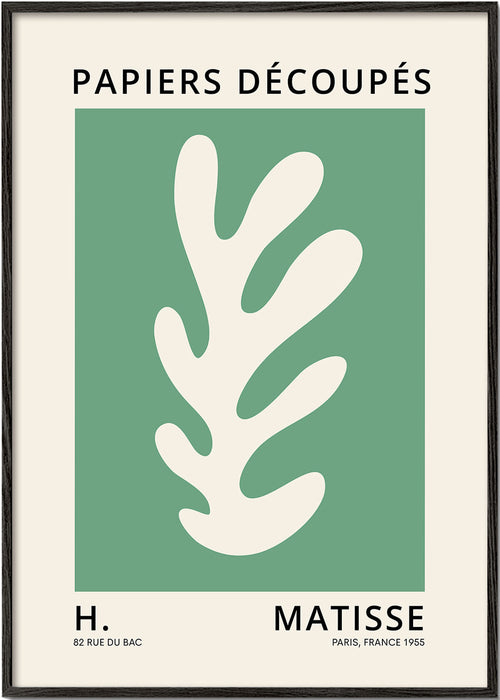 Botanisk plakat med udskåret blad