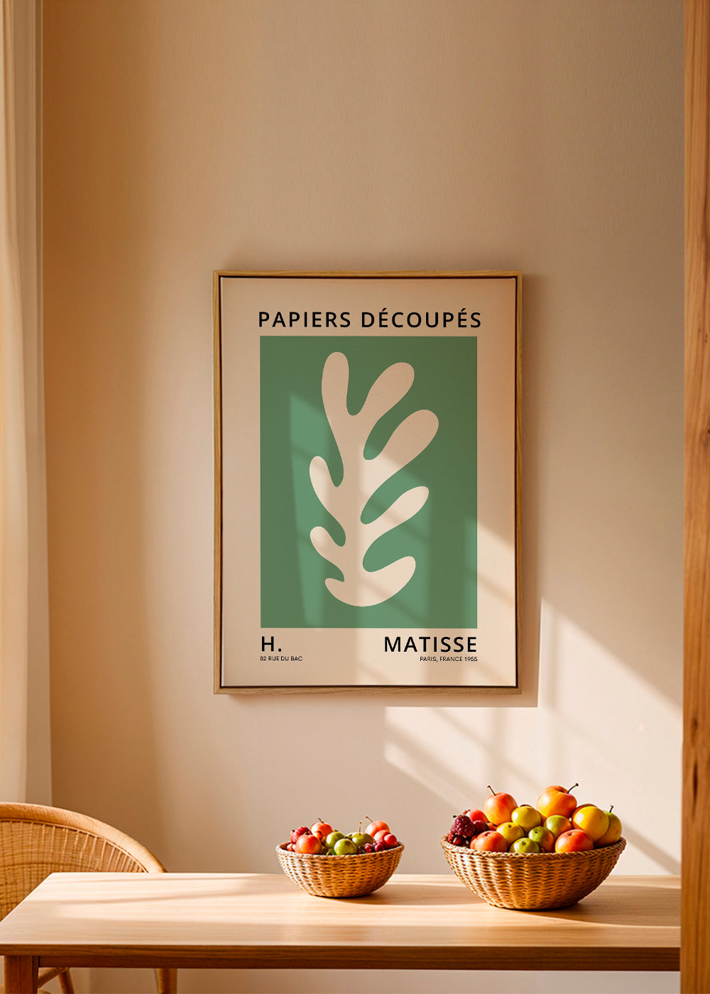 Botanisk plakat med udskåret blad