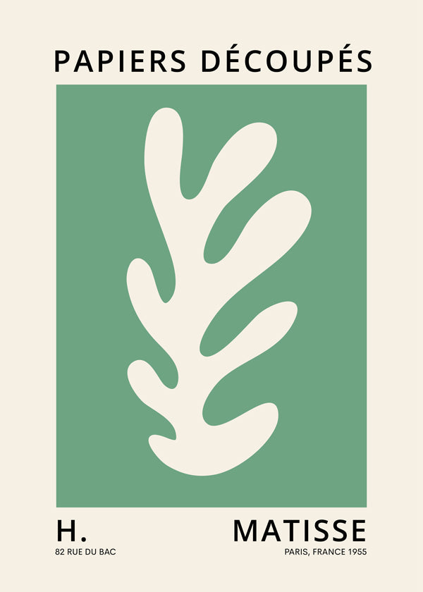 Botanisk plakat med udskåret blad