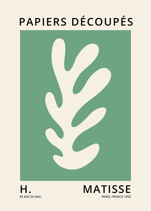 Botanisk plakat med udskåret blad