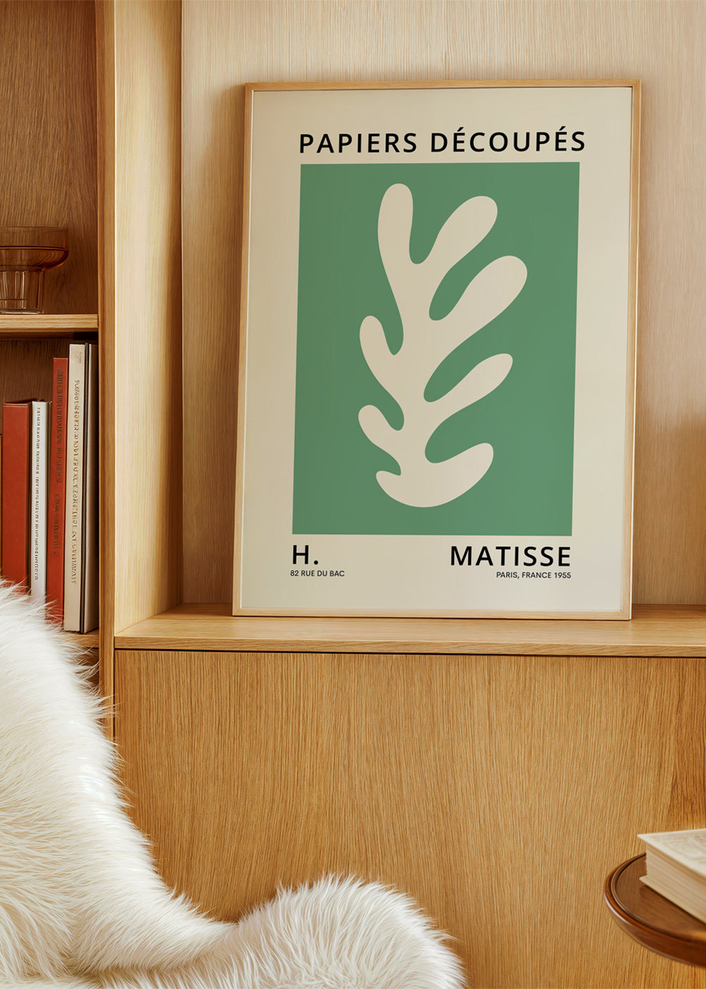 Botanisk plakat med udskåret blad