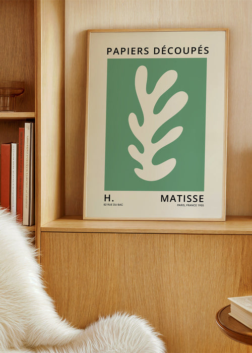 Botanisk plakat med udskåret blad
