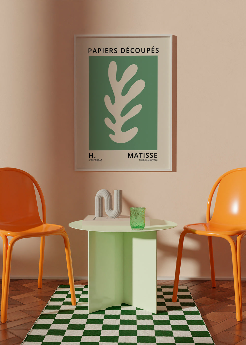 Botanisk plakat med udskåret blad