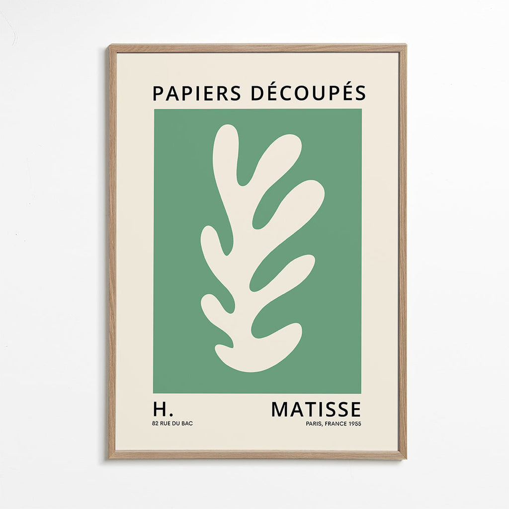 Botanisk plakat med udskåret blad