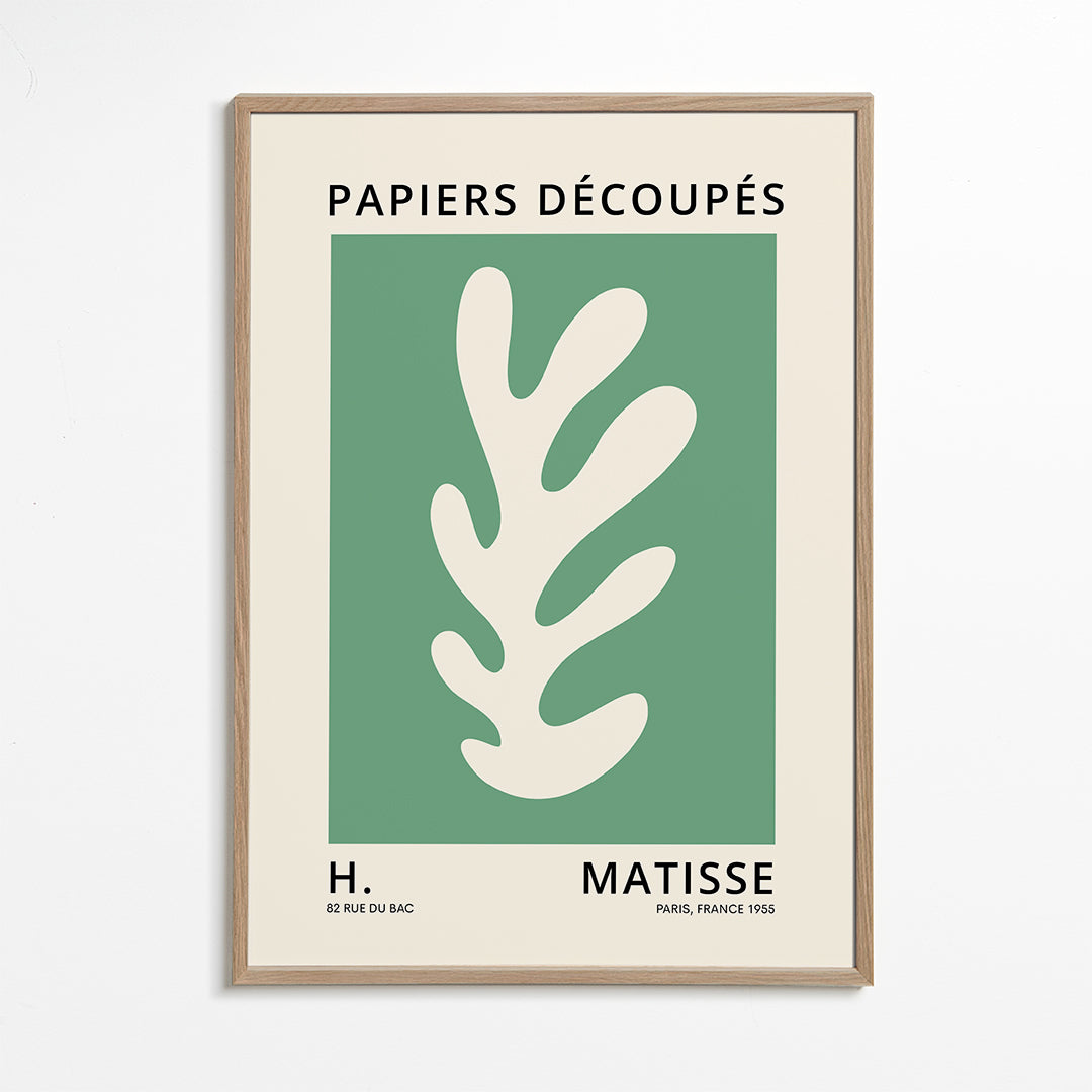 Botanisk plakat med udskåret blad