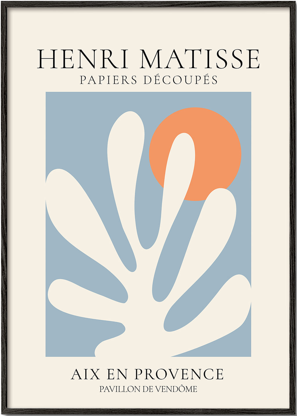 Botanisk plakat Matisse blå og orange