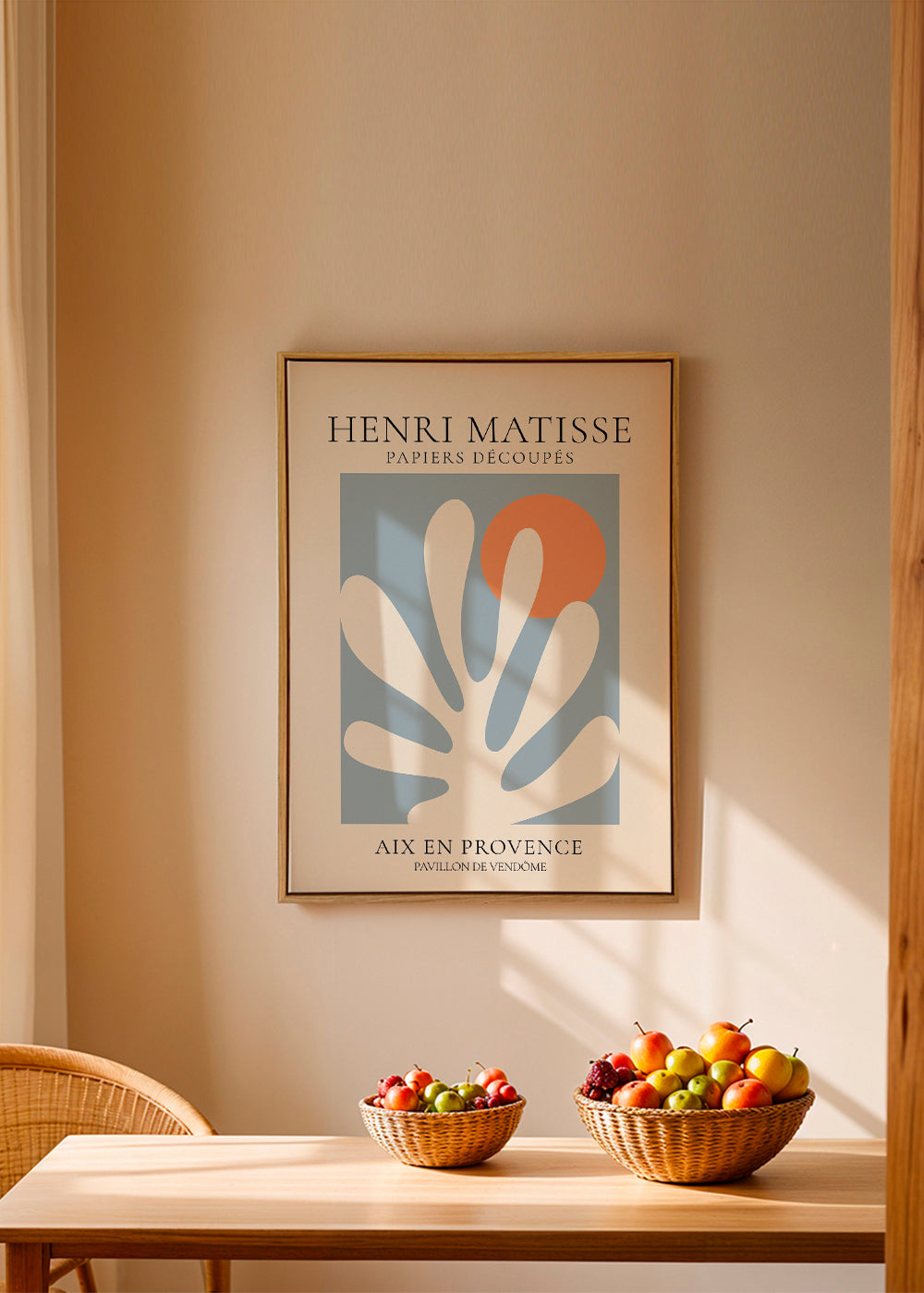Botanisk plakat Matisse blå og orange