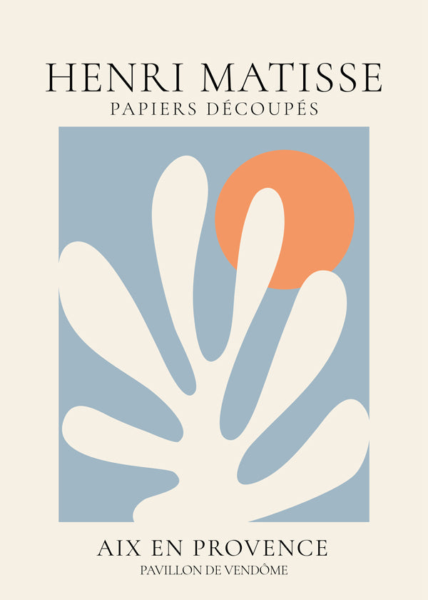 Botanisk plakat Matisse blå og orange