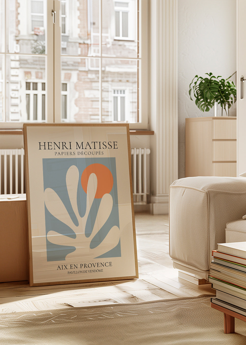 Botanisk plakat Matisse blå og orange