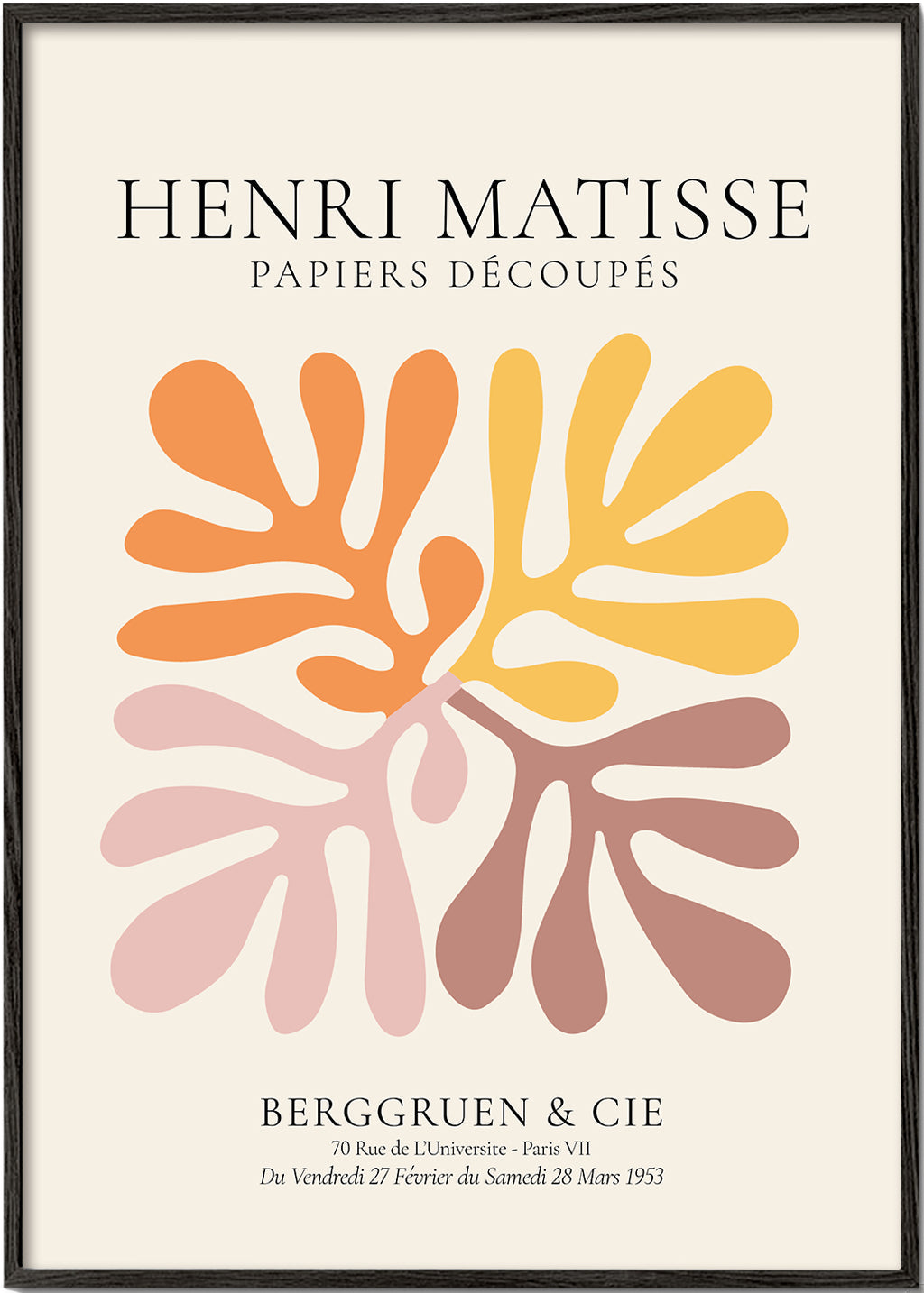 Botanisk plakat: Matisse-klip i varme nuancer