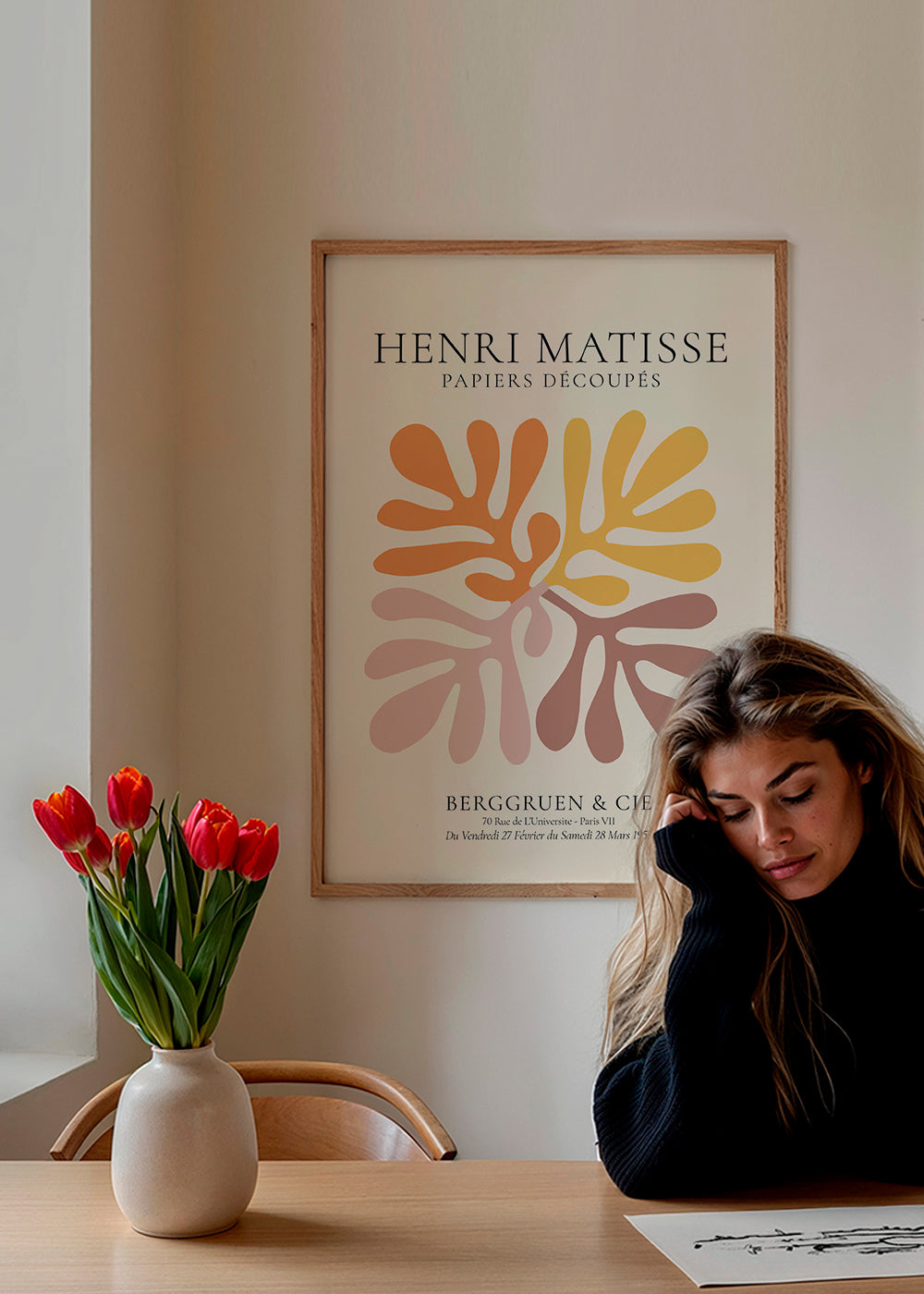 Botanisk plakat: Matisse-klip i varme nuancer