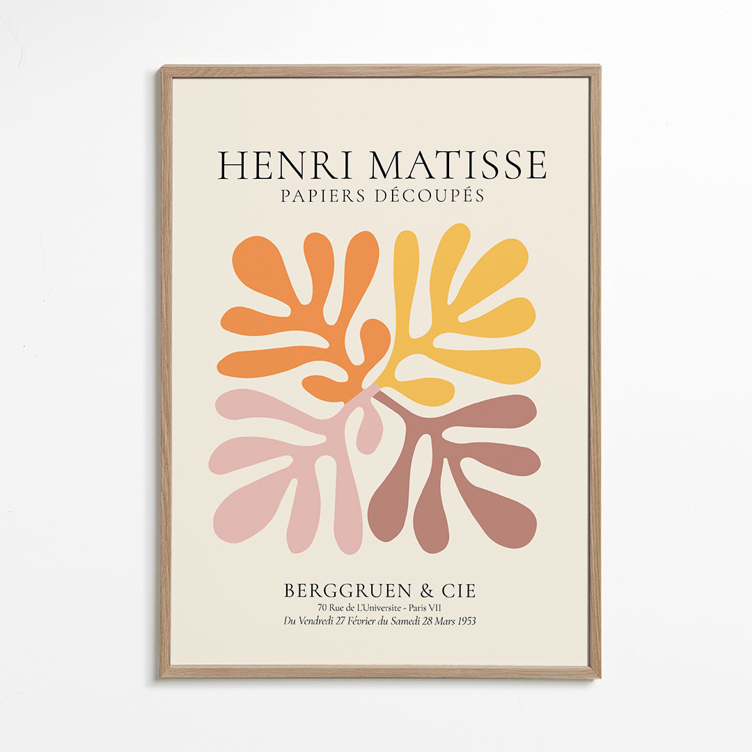 Botanisk plakat: Matisse-klip i varme nuancer