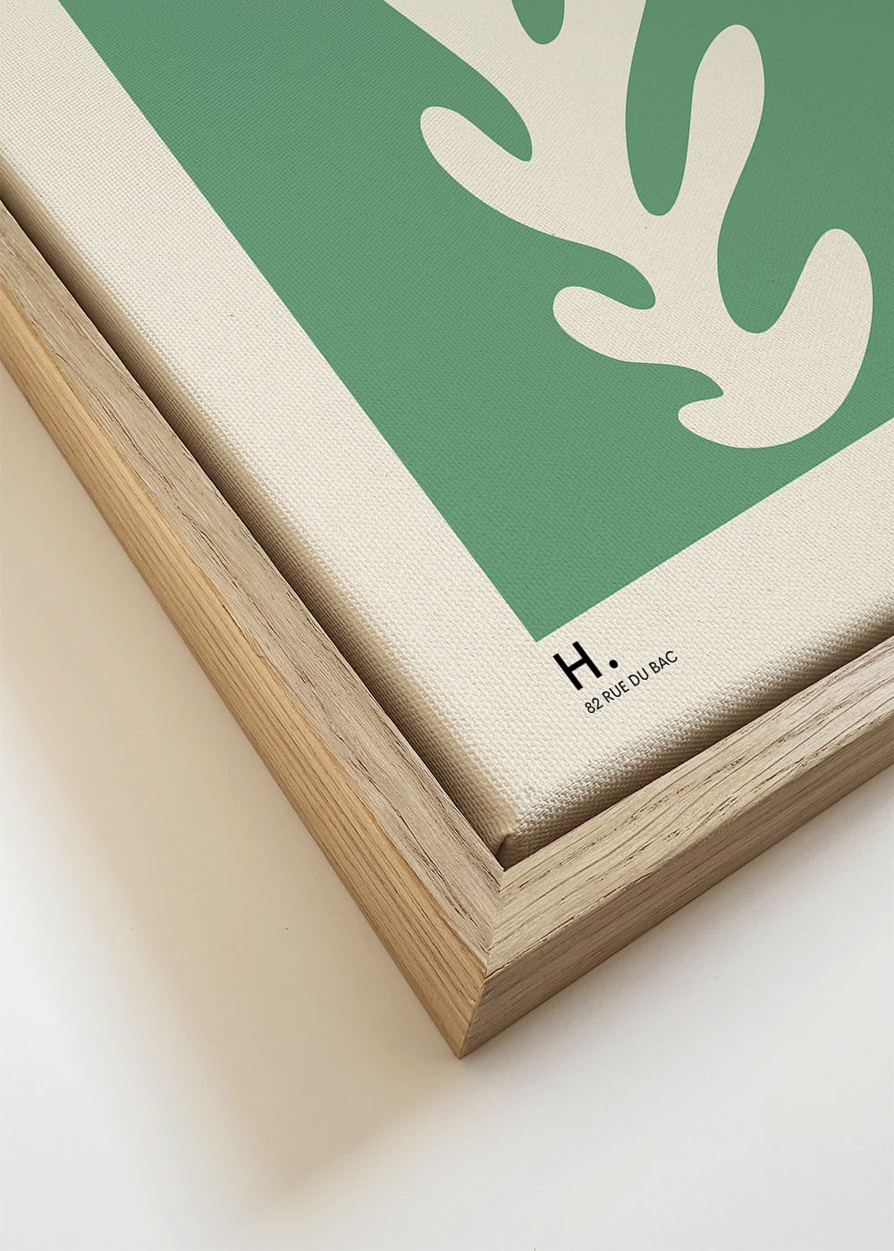 Botanisk plakat: grøn udskåret blad i Matisse-stil