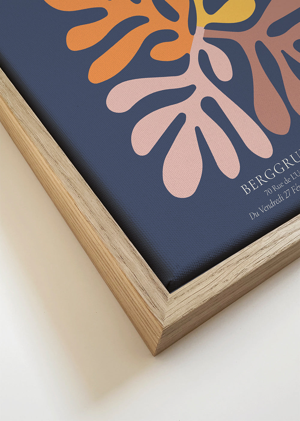 Botanisk plakat udskårne blade på marineblå