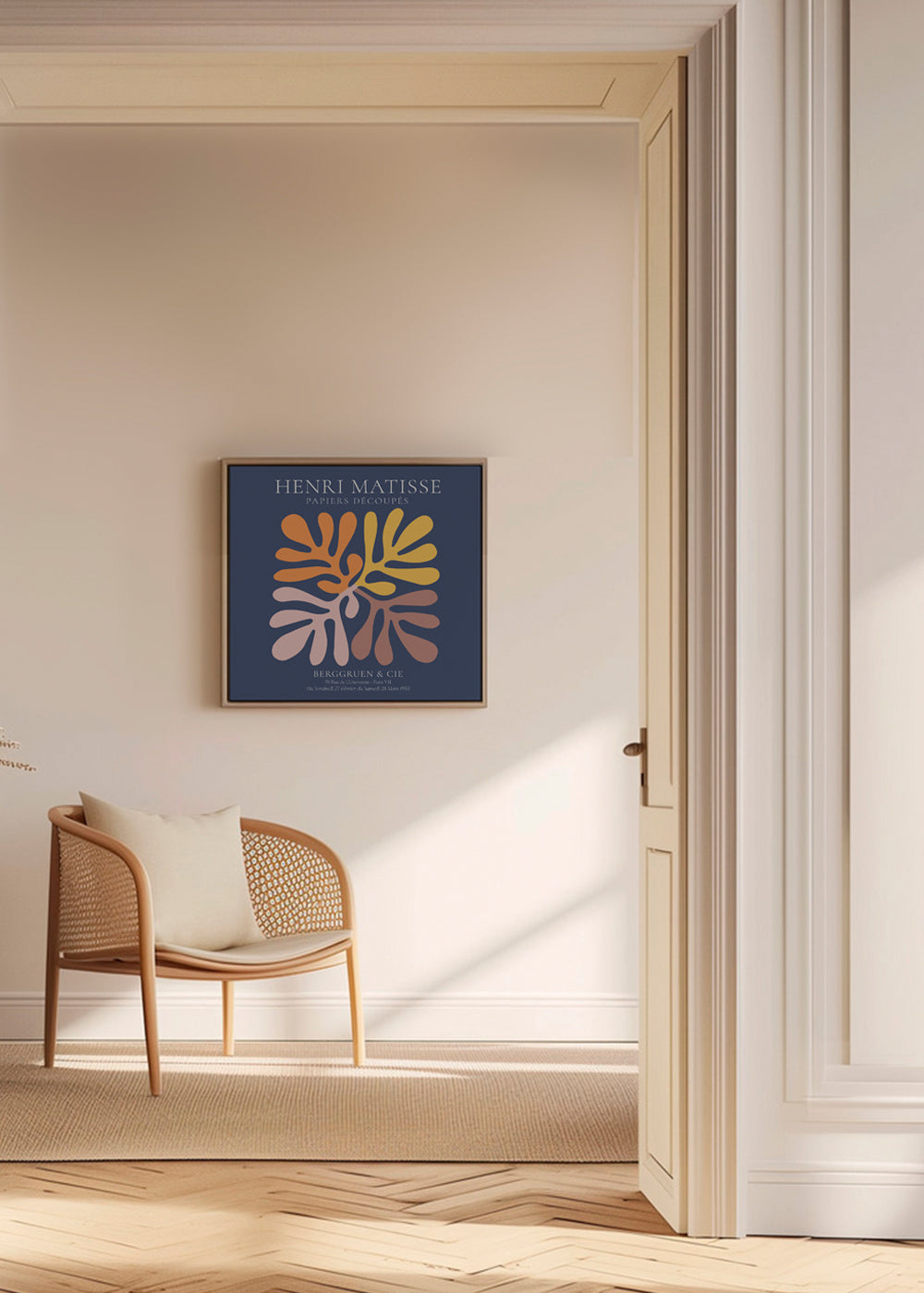 Botanisk plakat udskårne blade på marineblå