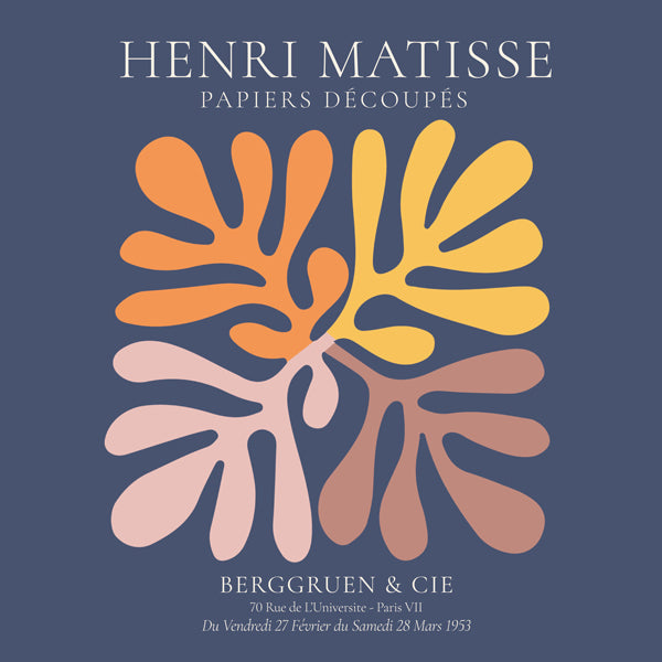 Botanisk plakat udskårne blade på marineblå
