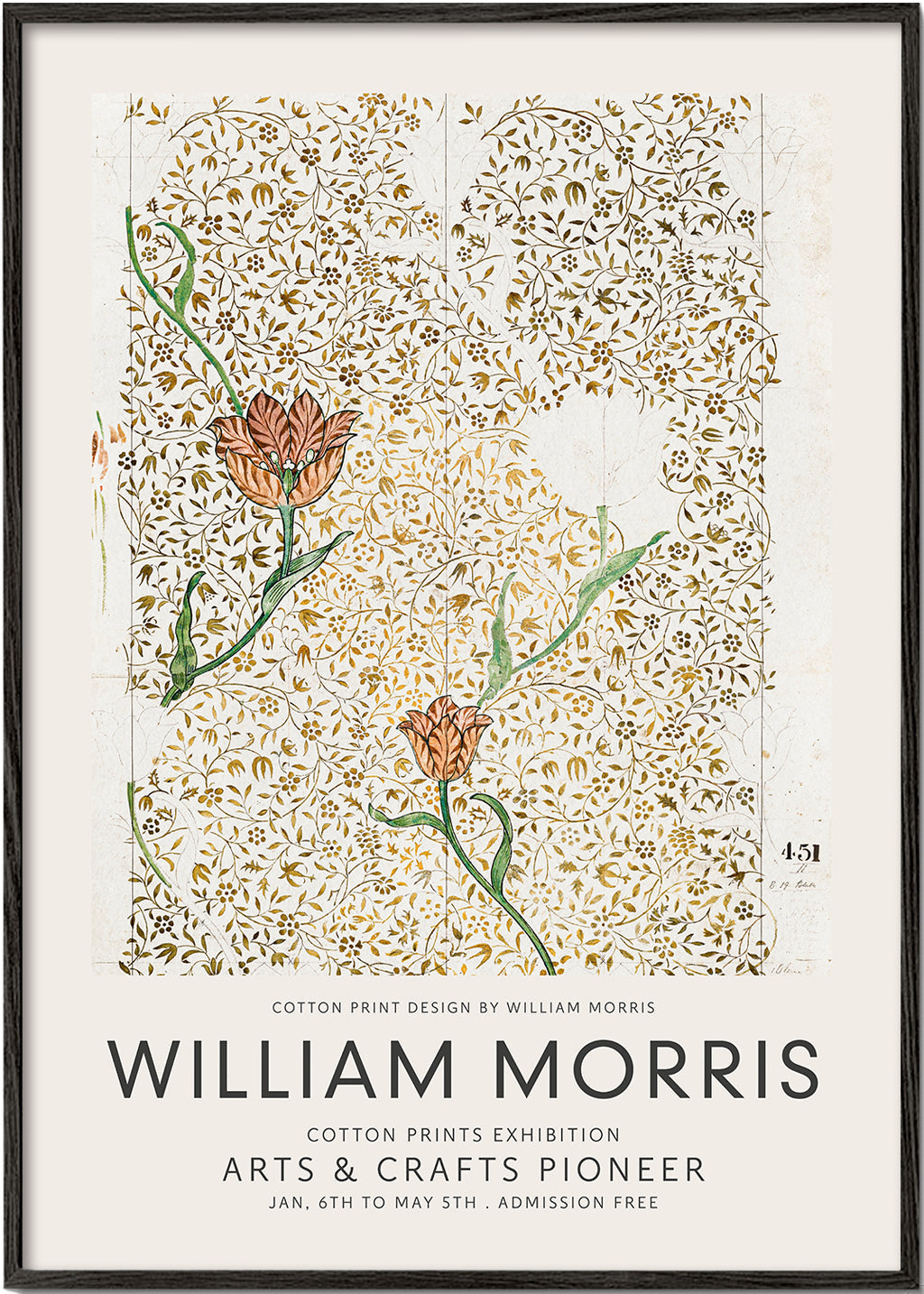 Botanisk tryk William Morris blomstermønster