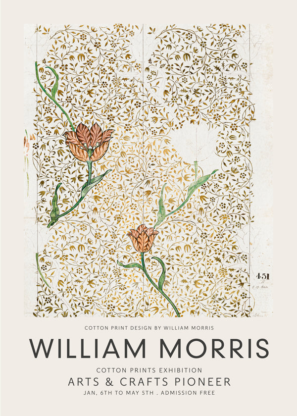 Botanisk tryk William Morris blomstermønster