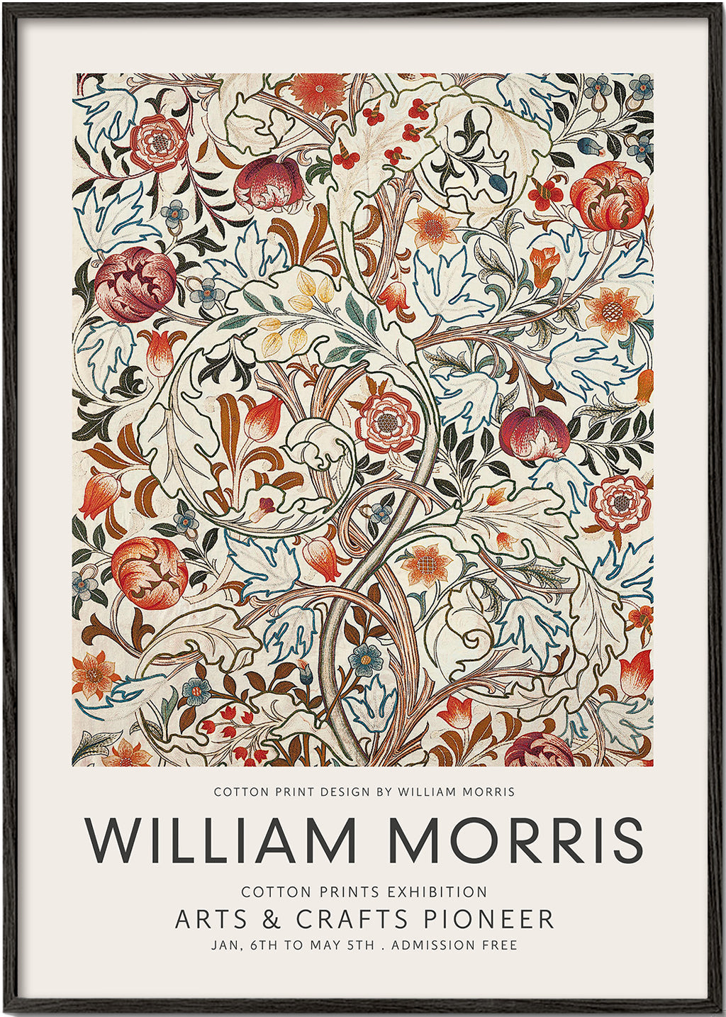 Botanisk plakart William Morris blomsterprint