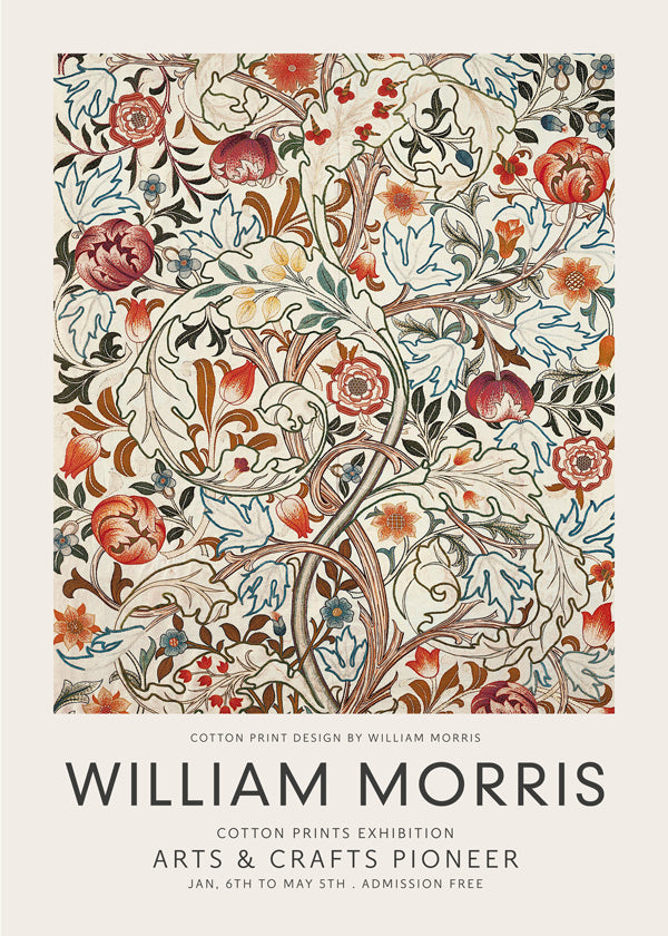 Botanisk plakart William Morris blomsterprint