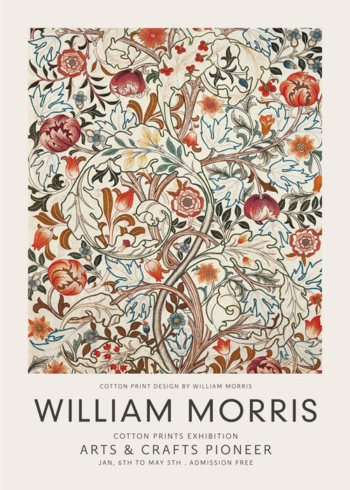 Botanisk plakart William Morris blomsterprint