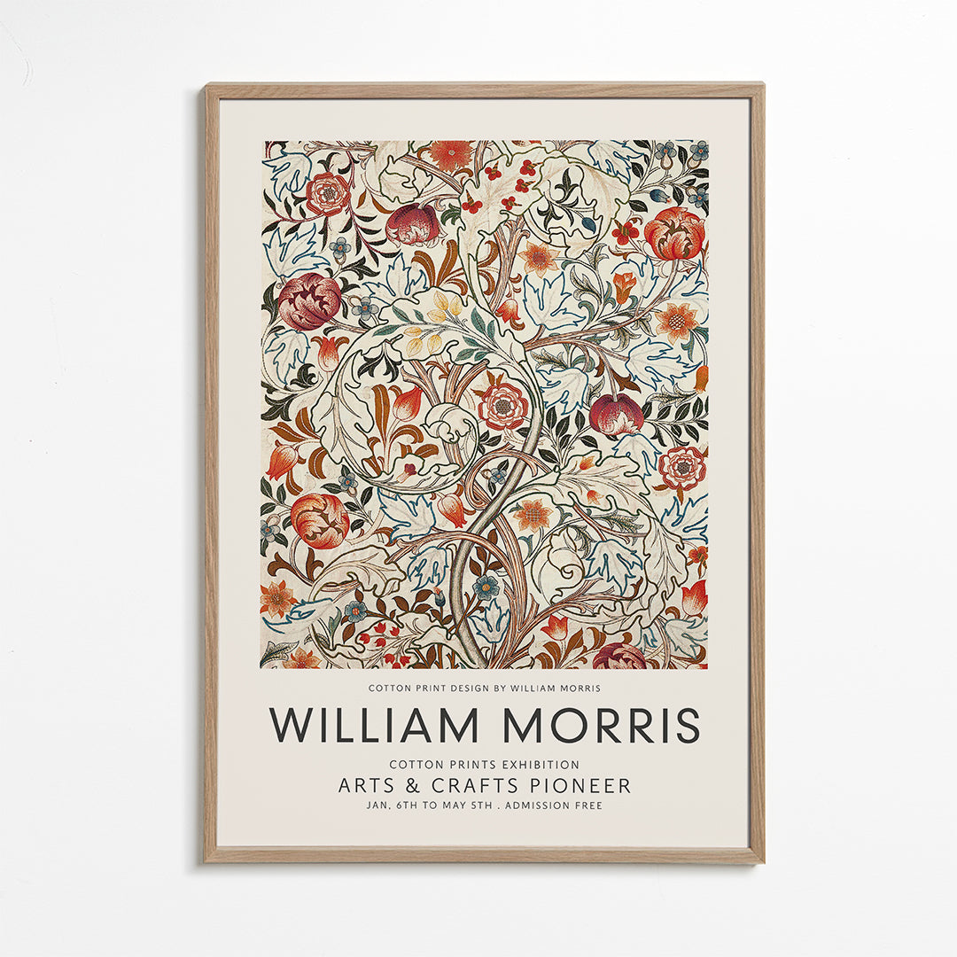 Botanisk plakart William Morris blomsterprint