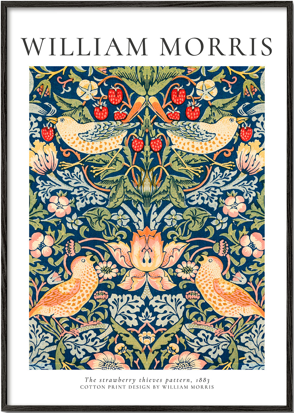 Botanisk plakat William Morris fugle og jordbær