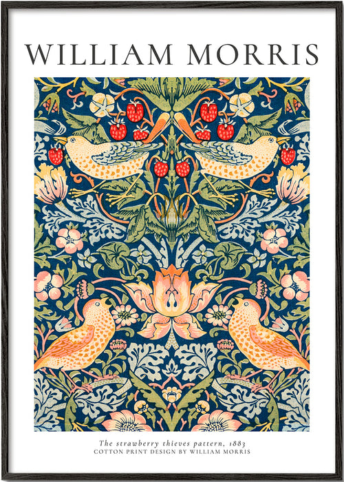 Botanisk plakat William Morris fugle og jordbær