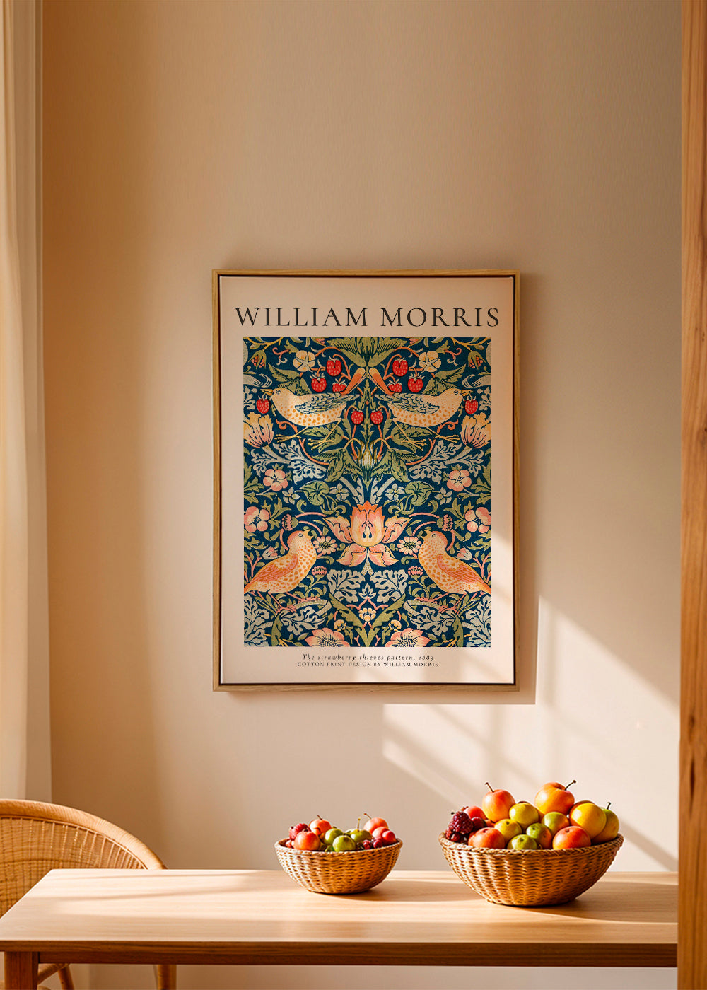 Botanisk plakat William Morris fugle og jordbær