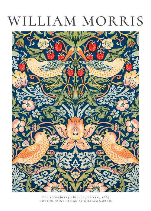 Botanisk plakat William Morris fugle og jordbær
