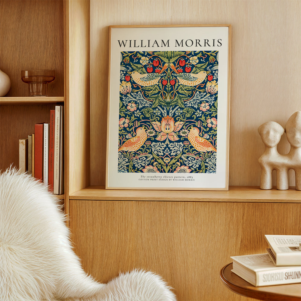 Botanisk plakat William Morris fugle og jordbær