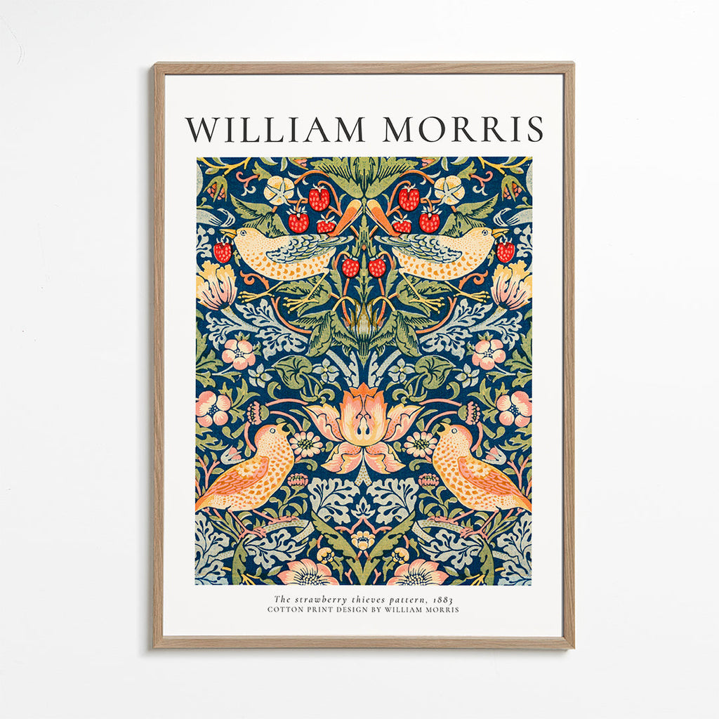 Botanisk plakat William Morris fugle og jordbær