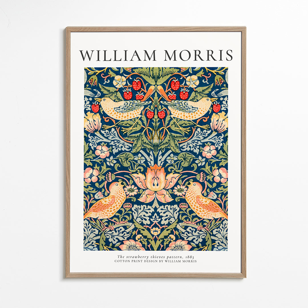 Botanisk plakat William Morris fugle og jordbær
