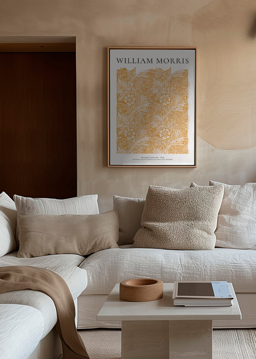 Botanisk print William Morris Marigold-motiv