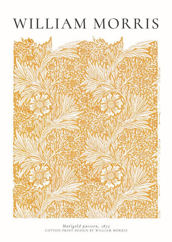 Botanisk print William Morris Marigold-motiv