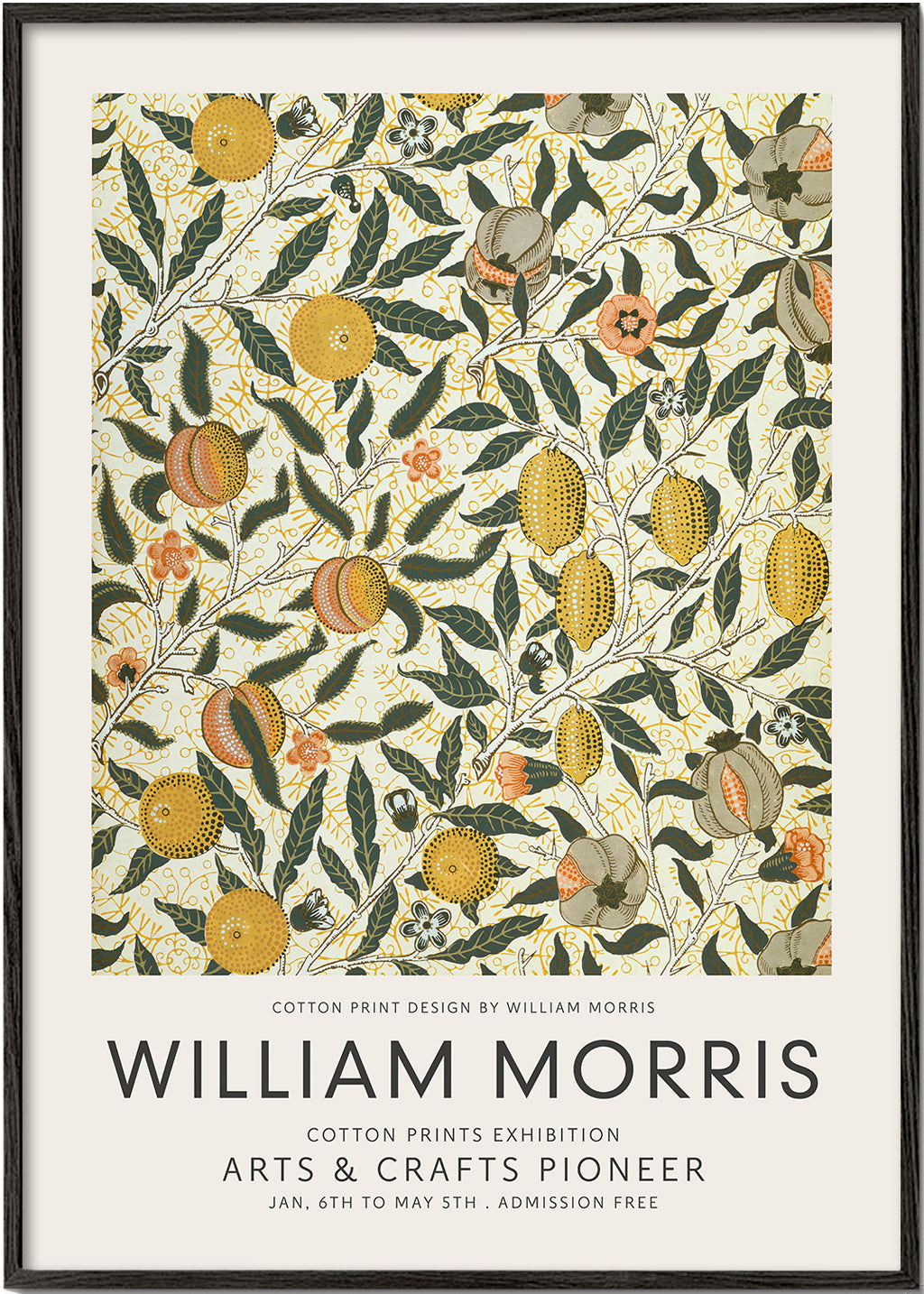 Botanisk plakat med frugtmønster William Morris