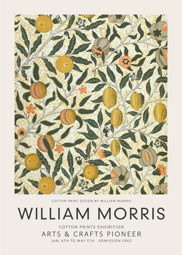 Botanisk plakat med frugtmønster William Morris