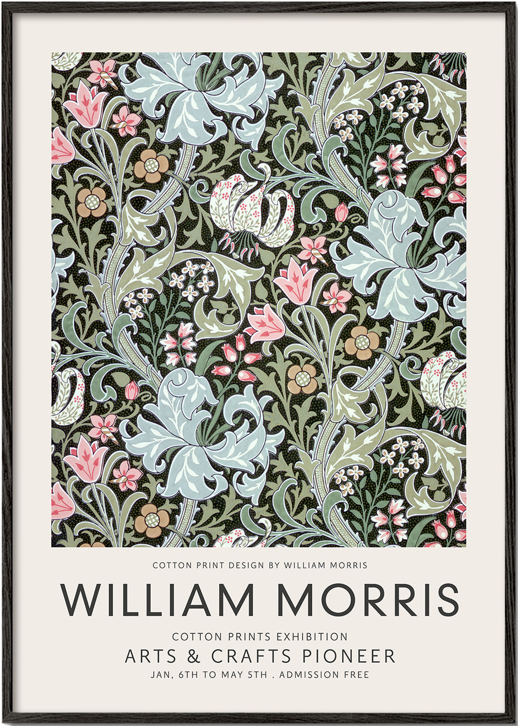 Botanisk plakat William Morris blomstermønster